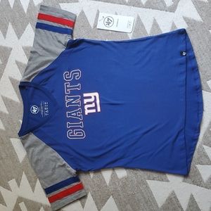 NY GIANTS '47 V-NECK TEE - MED - NWT